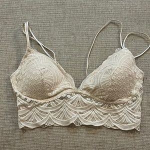 Cream lace bralette